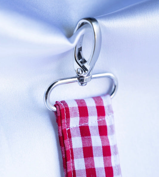 Porte clef Vichy rouge