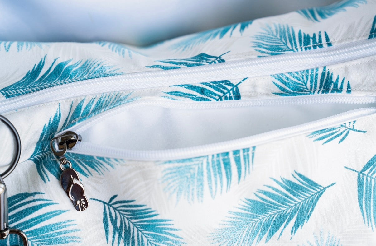Sac demi lune Tropical bleu