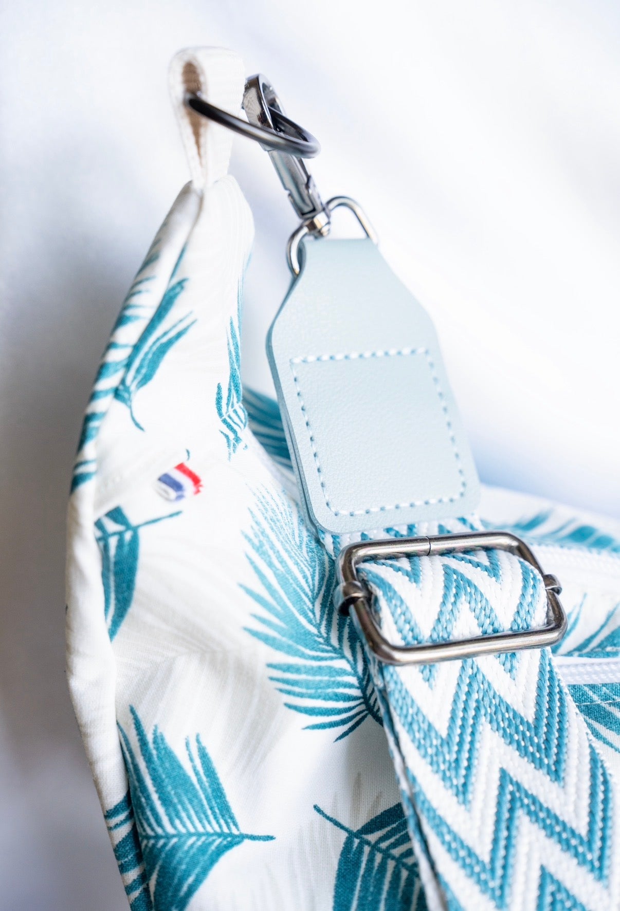 Sac demi lune Tropical bleu