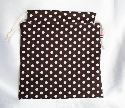 Pochon Élégance Pois – Création artisanale (13x21 cm)